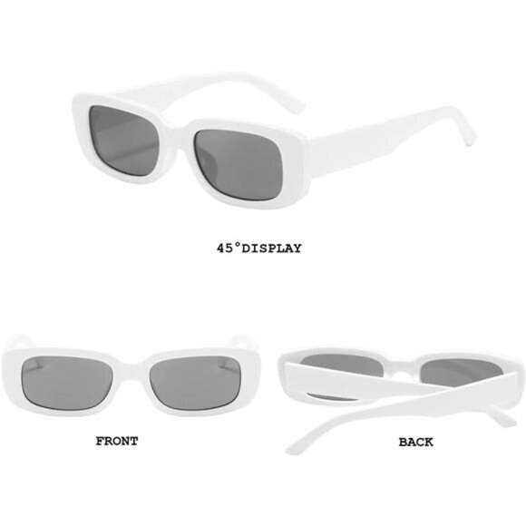 2 Pack Women\'s Rectangle Sunglasses Retro Driving Glasses 90’s Vintage